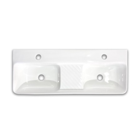 Slide -suspended Comforty 78694, rectangular, two bowls, white color-2