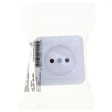 The Kuntsevo Rosette Selena 8006, 10A, 250 V, single, external, with installation. plate, white-2