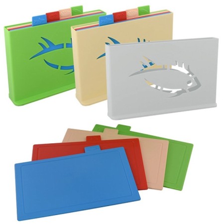 A set of cutting boards multidide, with a stand, plastic, 4 pcs