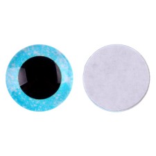 Elose -based eyes, set of 10 pcs., Size 1 pc. - 16 mm, blue color with sparkles