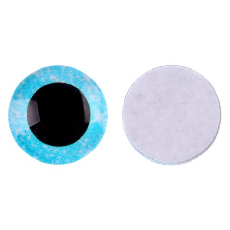 Elose -based eyes, set of 10 pcs., Size 1 pc. - 16 mm, blue color with sparkles