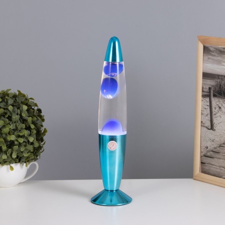 Lava-lamp "Rocket" 1x30W E14-R39 (wax) blue 11x11x41cm-1