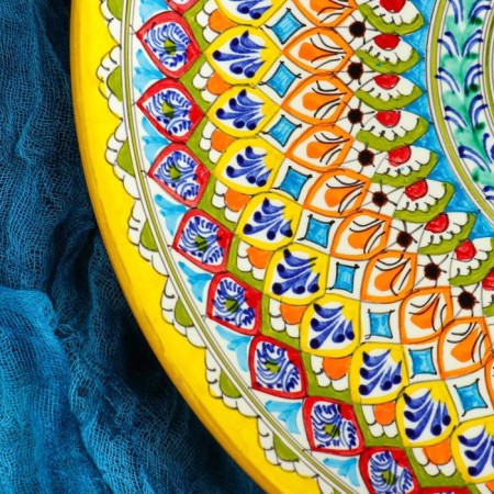 Largan Rishtan ceramics "Patterns", 36 cm, yellow-5