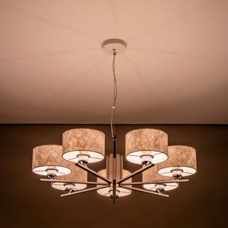 Suspended chandelier Citilux "Tilda" CL469170, 76x76x30 cm, 7x75W, E27, white color-6