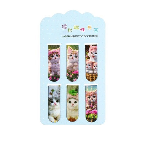 A set of magnetic bookmark for books Calligrata 6 pieces, "kittens", mix-7