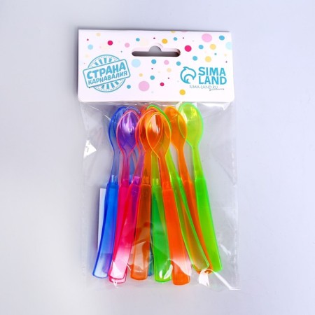 Tablespoons plastic, set 12 pcs., Mix colors-1