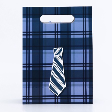 Gift box-package, packaging with a cut handle, "Male Tie", 19 x 9 x 27 cm-1