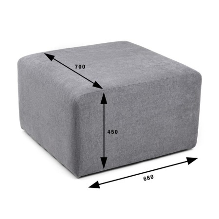 Pouf "Warsaw" Velur Happy 996 Gray 70x68x45-4