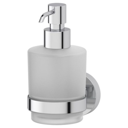 Holder with a dispenser of liquid soap, matte glass, chrome, artwelle
