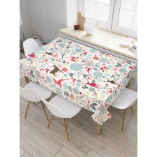 The tablecloth “New Year's deer”, rectangular, Saten, size 145x180 cm