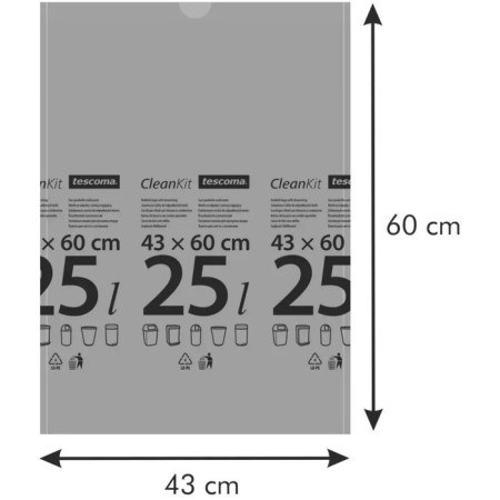 Garbage bags with ties Clean Kit, 25 l, 15 pcs-1