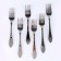 Plastic forks, set 6 pcs in a set, silver color