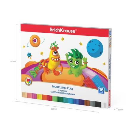 Plasticine 16 colors, Erichkrause Cosmic Monsters, Premium, Stack, 288 g-5