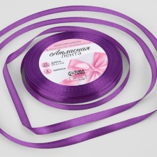 Satin tape, 6 mm × 23 ± 1 m, color purple-violet No. 35