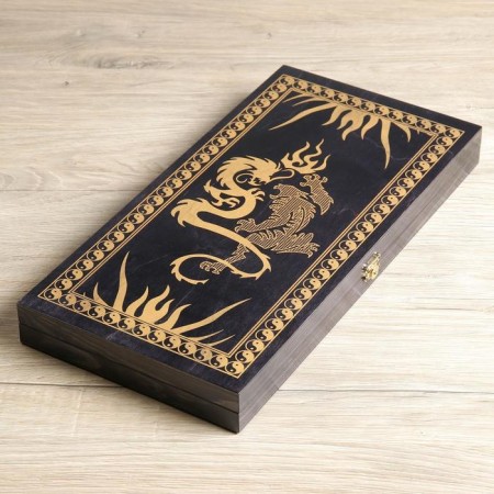 Narts "Dragons", wooden board 40 x 40 cm, gold