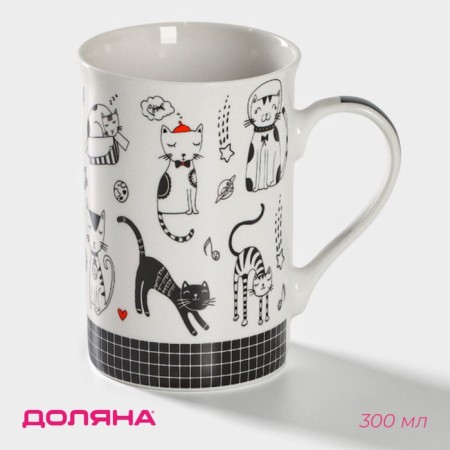 Porcelain share mug "Foast weekdays", 300 ml, white color