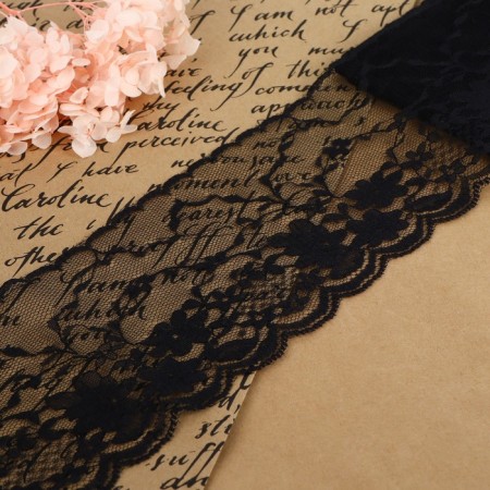 Capricon lace, 90 mm × 3 ± 0.5 m, black color