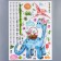 Sticker Plastic Interior Color Rostomer "Dinosaurus and Basket with Flowers" 50x70 cm
