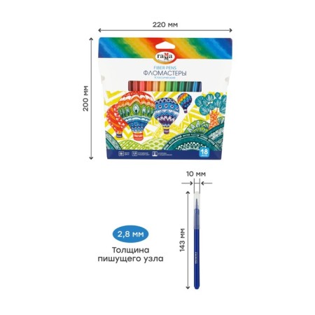Fleeters 18 colors "classic", washed off, cardboard packaging, euro suspension (356544)-3