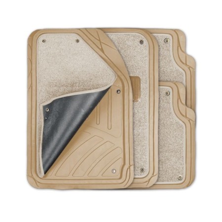 Universal car mats Autoprofi Focus 2 Ter-420 BE, frost-resistant, thermoplast, unfolding carpet, 4 objects, beige color