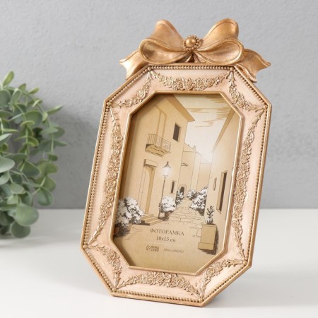 Polystone photo frame 10x15 cm "Esmeralda. Bant" Sand Gold 14x2.5x22.5 cm-1