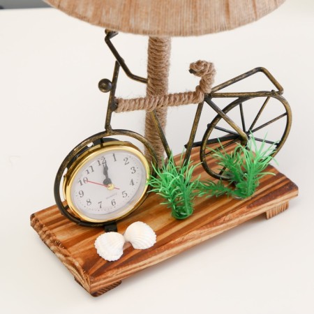 Table lamp with a clock "Bicycle" E14 15W 19x18x35 cm-5