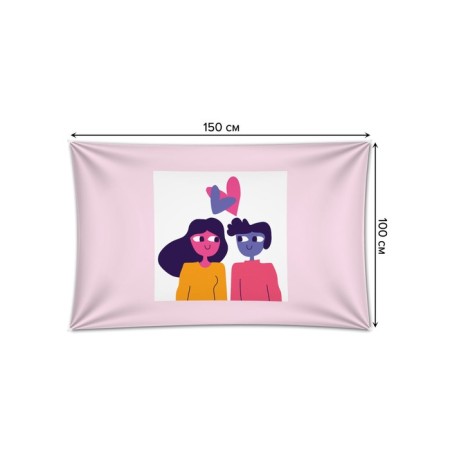 Decorative panel with photo printing "Lovers", horizontal, size 100x150 cm-1