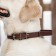 Triple leather collar, with a pen, 57 x 2.5 cm, Osh 35-45 cm, brown