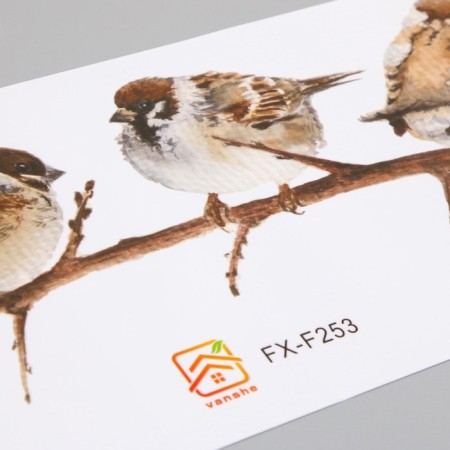 Stick plastic interior color "sparrows on a branch" 16x60 cm-1