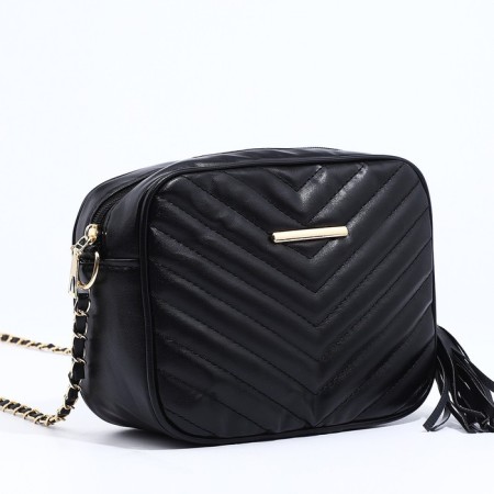 Bag Cross-Bodi with a zipper, black color