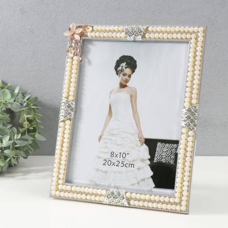 Photo frame 3083 20x25 cm "Pearls" plastic, col. gold-1