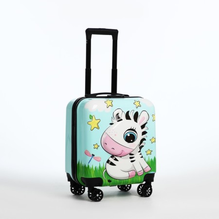 Small 18 suitcase, lightning department, 4 wheels, turquoise color-1