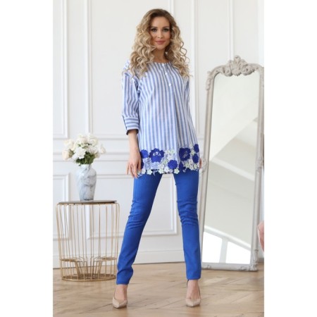 Female blouse, size 42, blue color-4