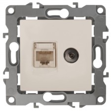 Combined RJ45+TV, IP20, era12, ivory bone