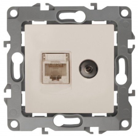 Combined RJ45+TV, IP20, era12, ivory bone