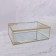 Great organizer for storage, with a lid, glass, with a mirror -bottom, 1 section, 25 × 17.5 × 8.5 cm, the color is transparent/copper