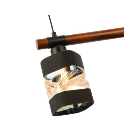 Suspended EVOLUCE lamp. Sle114403-03. Abiritto. 3x60 watts, E27, 60x10x20.5 cm, black color, dark tree-7