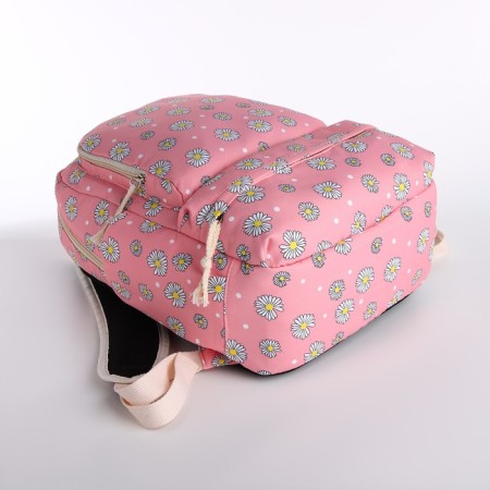A backpack with a zipper, bag, cosmetic bag, pink color-6