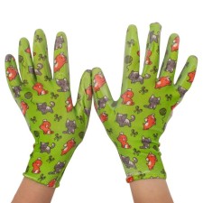 Garden gloves, polyester, with nitrilum coating, size 8, “fluffs”, Garden Show