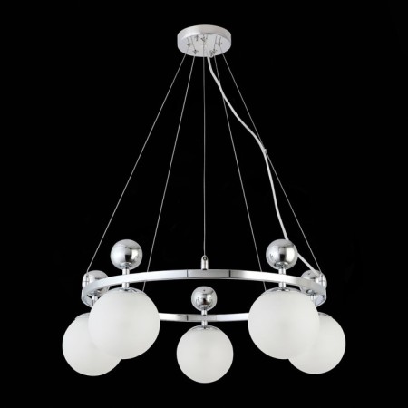 Suspended EVOLUCE lamp. Sle106103-05. Pechio. 5x60 watts, E27, 62x62x22 cm, chromium color-3