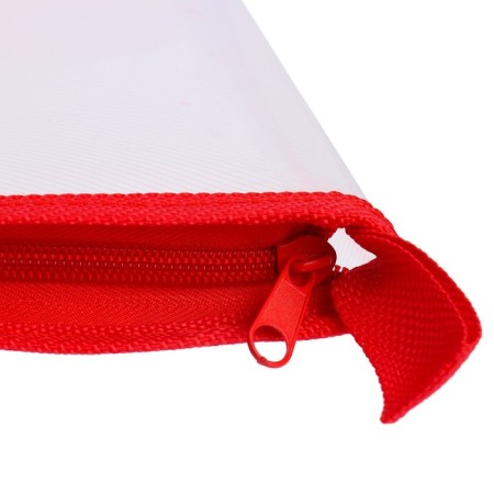 Lightning folder from 3 sides A5, 450MKM, transparent, with red edging-2