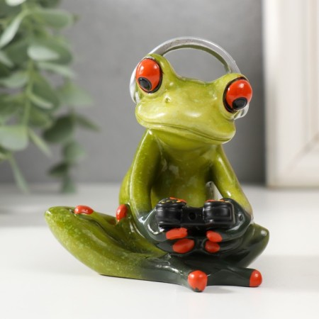 Souvenir Polystone Lac "Frog plays in the prefix" MIX 8x7x8 cm-1