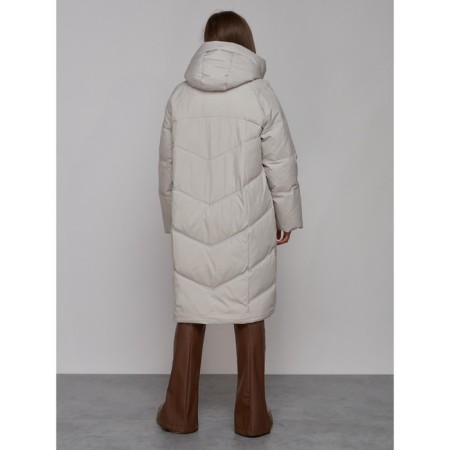 Coat insulated winter feminine, size 48, color light gray-3