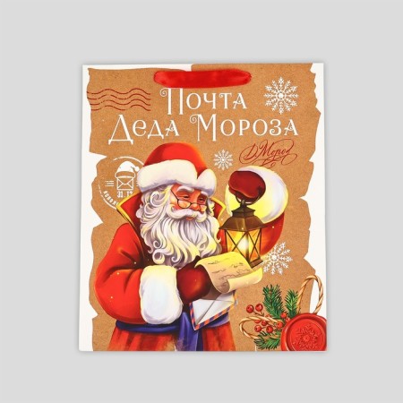 Laminated vertical packet "Mail Santa Claus", M 26 x 30 x 9 cm, New Year-4