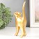 Souvenir Polystone "Golden Cat" 3.4x6x13 cm