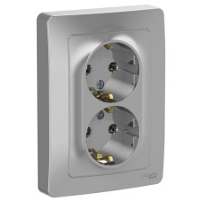 Double SE BLANCA, 16 A, 250 V, built -in, with salary, IP20, aluminum, Blnrs001023