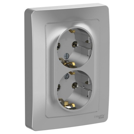 Double SE BLANCA, 16 A, 250 V, built -in, with salary, IP20, aluminum, Blnrs001023