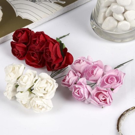 Decor for creativity "rose" (set = bouquet 6 flowers) mix 10 cm-3
