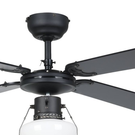 Ceiling fan with Fortaleza lamp, 60W, e27, steel, black-3