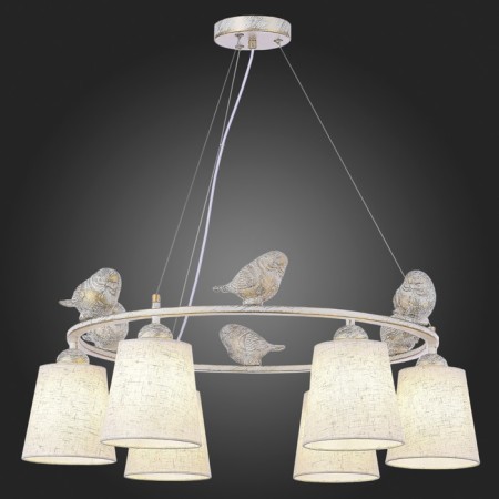 Suspended EVOLUCE lamp. Sle1155-503-06. Lavinia. 6x40 watts, E27, 68x68x2.5 cm, white color-2